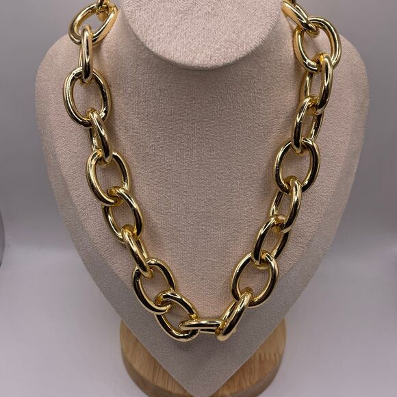 I.N.C. International Concepts Gold Tone Pave Toggle Chain Link 18” Necklace - Picture 5 of 12